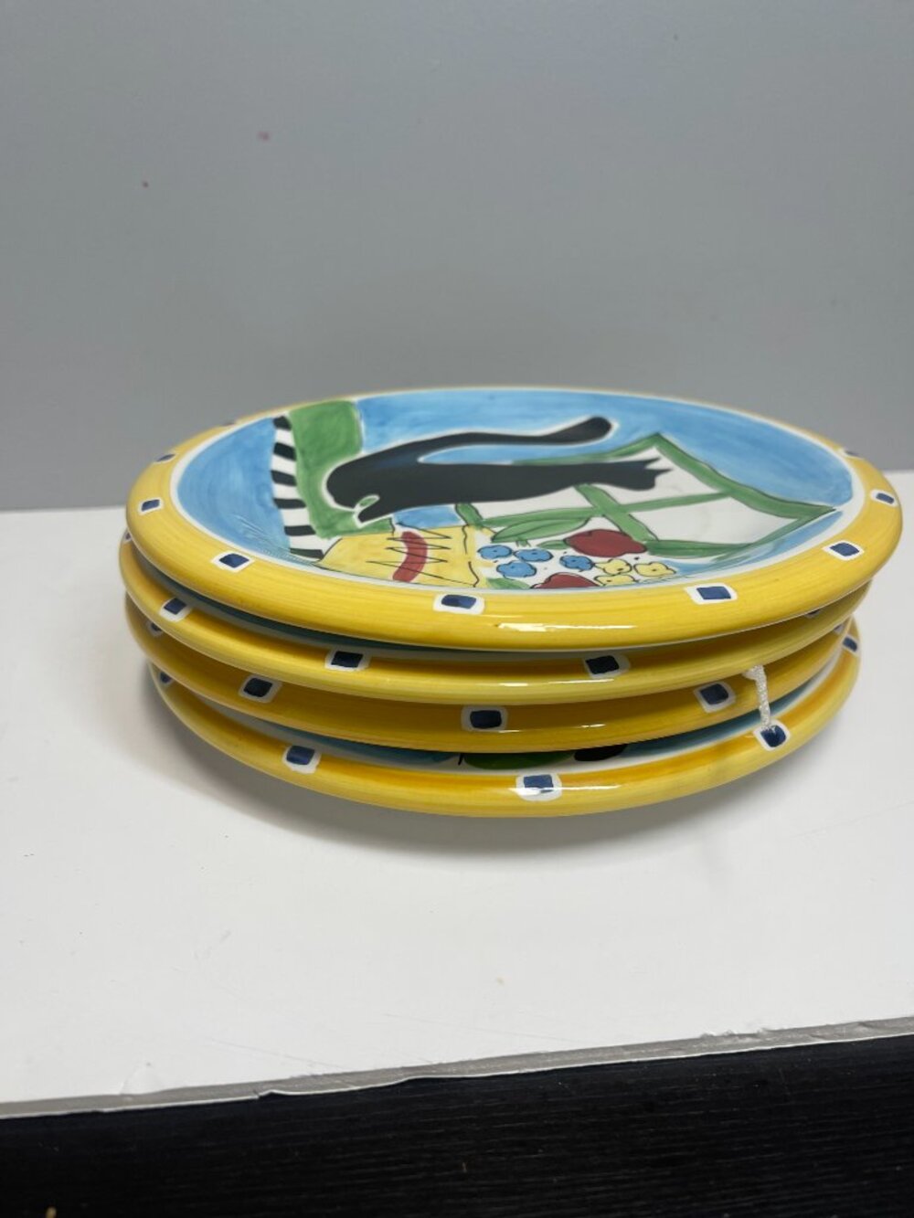 Hausenware Mary Jane Mitchell 1999 Black Cat Plates Set of 4 - Picture 7 of 7